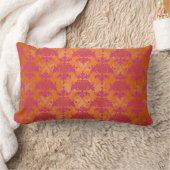 Coussin Rectangle Tangerine vif Tango Damassé Orange Rose (Couverture)