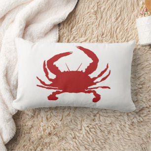 Coussin Rectangle Tapisserie de crabe rouge silhouette plage
