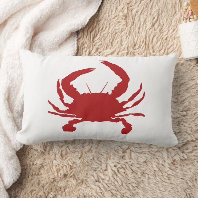 Coussin Rectangle Tapisserie de crabe rouge silhouette plage (Couverture)