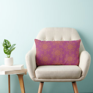 Coussin Rectangle Tapisserie Rétro Mandala Boysenberry