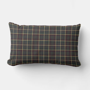 Coussin Rectangle Tartan à carreaux gris et vert