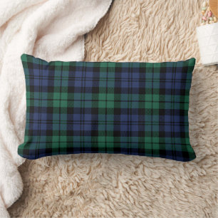 Coussin Rectangle Tartan à carreaux vert Navy Black Watch classique