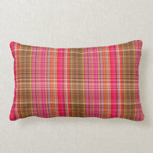 Coussin Rectangle Tartan de framboise