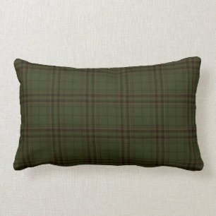 Coussin Rectangle Tartan écossais Brown noir vert foncé