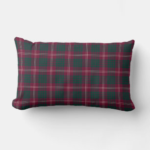 Coussin Rectangle Tartan marron et vert de famille de Crawford