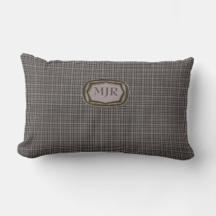 Coussin Rectangle Tartan Noirs / Tans Ecosse style écossais monogram