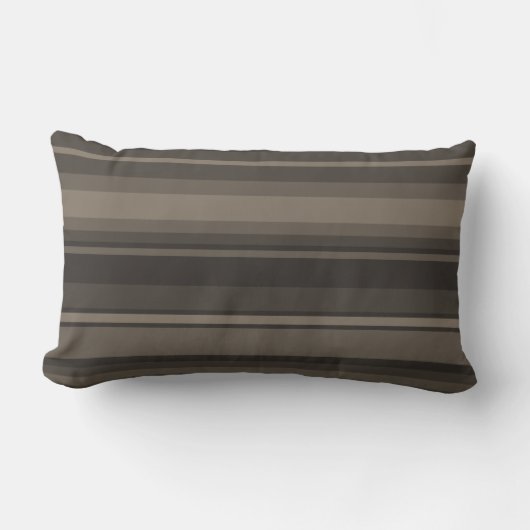 Coussin Rectangle Taupe bandes (Recto)