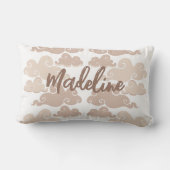 Coussin Rectangle Taupe Brun Chinoiserie Nuage Nom (Verso)