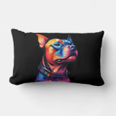 Coussin Rectangle Taureau coloré Terrier Conception Cyberpunk, (Recto)