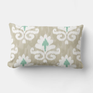 Coussin Rectangle Teal et copie ethnique de Boho de turquoise d'Ikat
