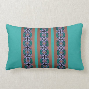Coussin Rectangle Teal et floral de Brown conçu