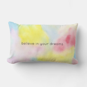 Coussin Rectangle Teinture à tarte rose jaune bleu