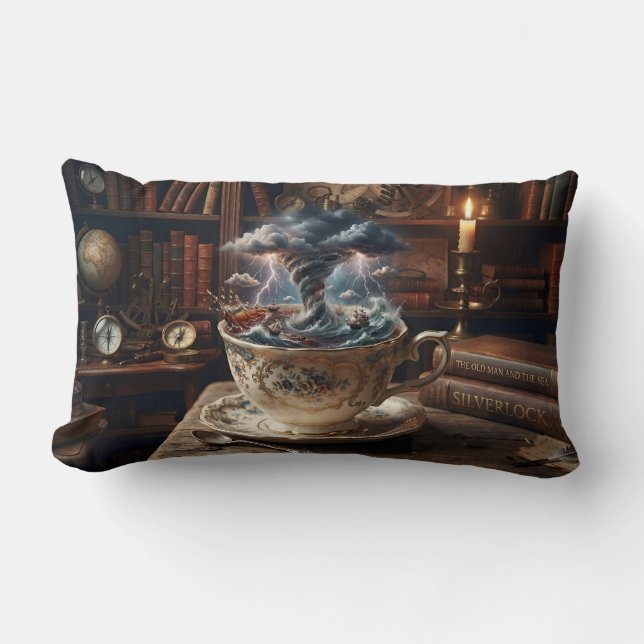 Coussin Rectangle Tempête dans un verre d'eau (Recto)