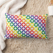 Coussin Rectangle Tendance Chic Motif Diamants Arc-en-Ciel (Couverture)