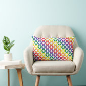 Coussin Rectangle Tendance Chic Motif Diamants Arc-en-Ciel (Chaise)