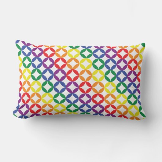 Coussin Rectangle Tendance Chic Motif Diamants Arc-en-Ciel (Recto)