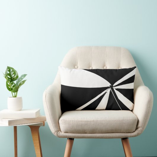 Coussin Rectangle Tente noire et blanche (Chaise)