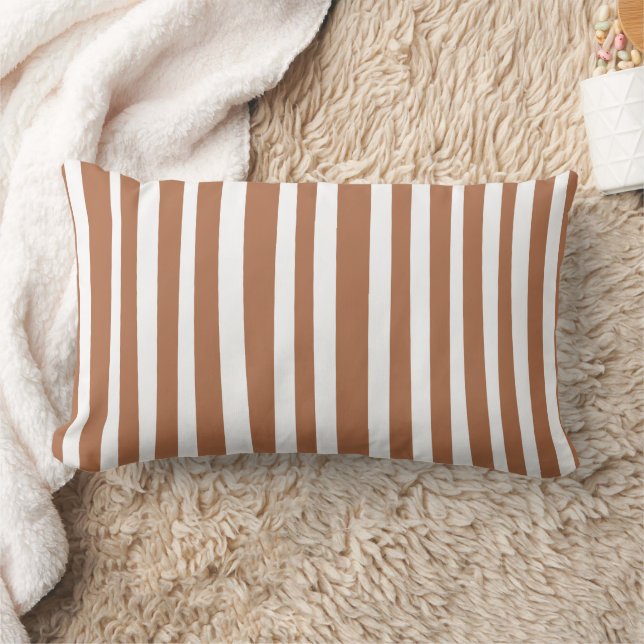 Coussin Rectangle Terracotta Rayures Modernes Minimalistes  (Couverture)