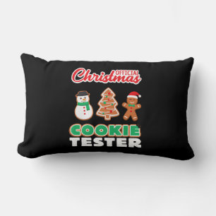 Coussin Rectangle testeur officiel de cookies de Noël cadeau migno