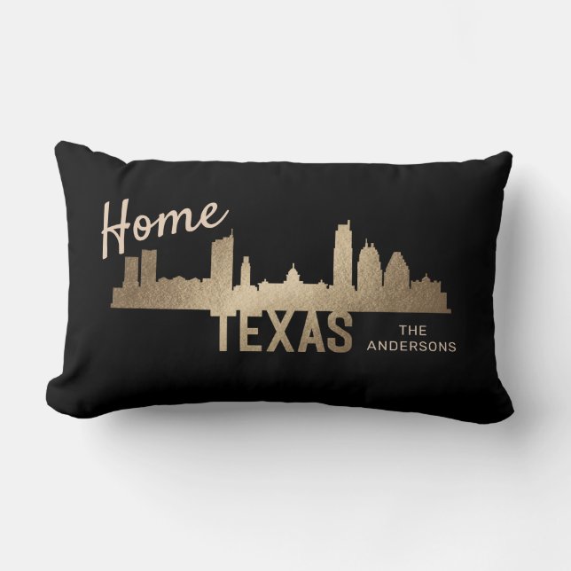Coussin Rectangle texas skyline maison de famille or (Recto)