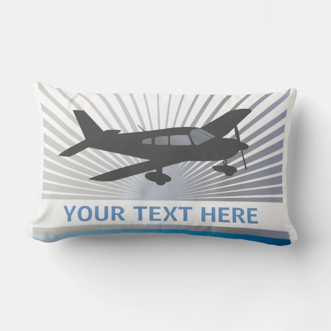 Coussin Rectangle Texte de la Personnaliser - Avion de basse aile (Recto)