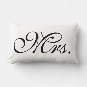 Coussin Rectangle Texte Mme Scroll En Noir Et Blanc