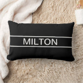 Coussin Rectangle Texte personnalisable | Bold Modern Black & White (Couverture)