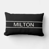 Coussin Rectangle Texte personnalisable | Bold Modern Black & White (Recto)