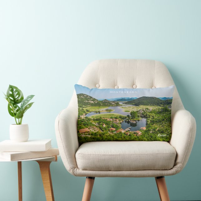 Coussin Rectangle Texte personnalisé Monténégro (Chaise)