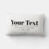 Coussin Rectangle Texte rétro-moderne élégant | Noir & Blanc (Verso)