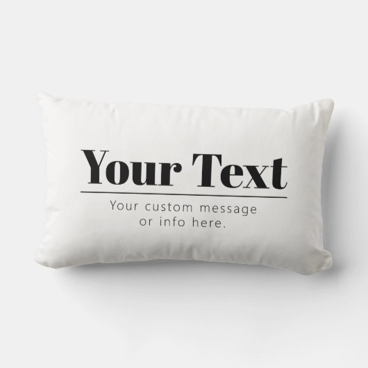 Coussin Rectangle Texte rétro-moderne élégant | Noir & Blanc (Verso)