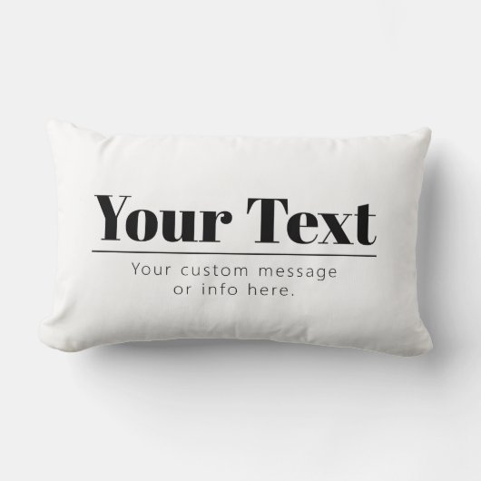 Coussin Rectangle Texte rétro-moderne élégant | Noir & Blanc (Recto)