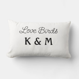 Coussin Rectangle texte simple minimaliste ajoutez votre nom oiseaux