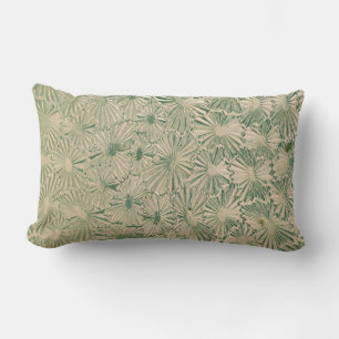 Coussin Rectangle textile floral vert et blanc