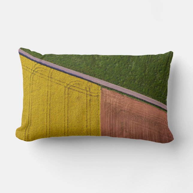 Coussin Rectangle textile jaune et brun (Recto)