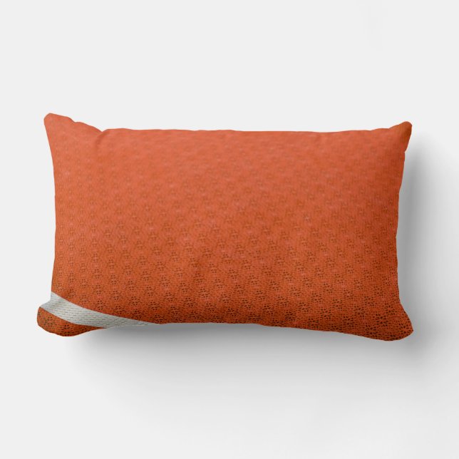Coussin Rectangle textile orange et blanc (Recto)