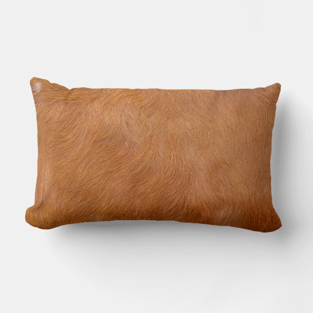 Coussin Rectangle Texture de la fourrure brune de vache Highland (Recto)
