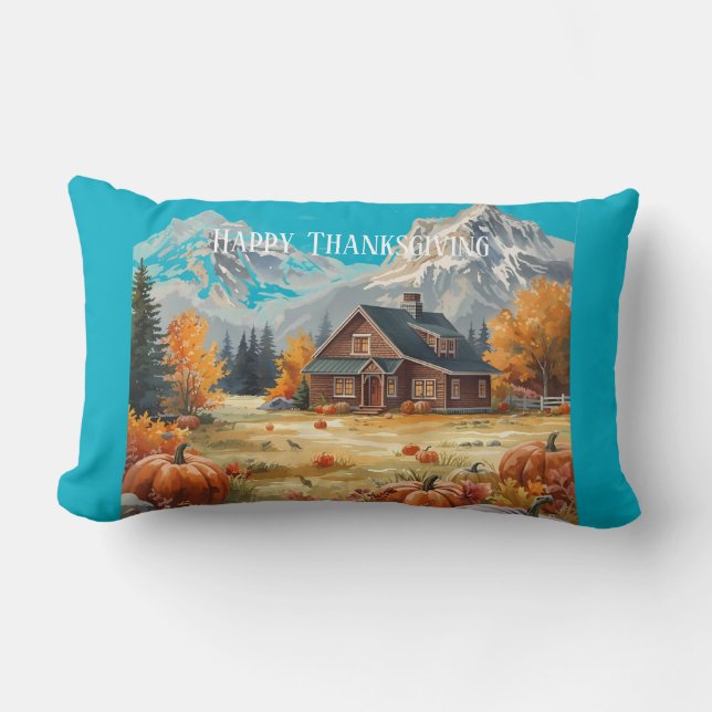 Coussin Rectangle Thanksgiving, Harvest Time Happiness (Recto)