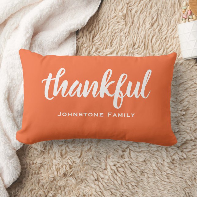 Coussin Rectangle Thanksgiving Rustique Famille Script Chaleureux (Couverture)