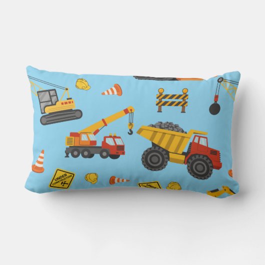 Coussin Rectangle Thème de construction Bleu (Verso)
