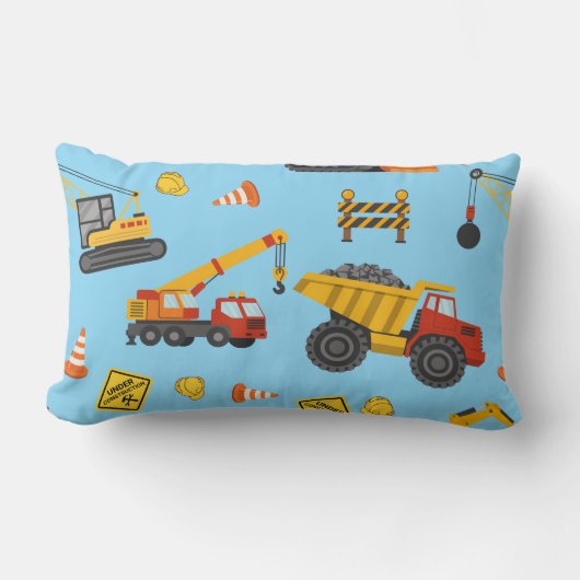 Coussin Rectangle Thème de construction Bleu (Recto)