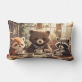 Coussin Rectangle Thème de thé des animaux mignons de la forêt pour  (Recto)