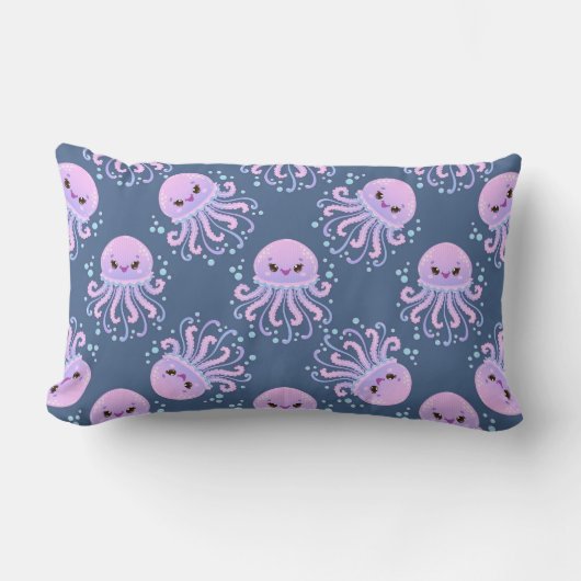 Coussin Rectangle Thème sous-marin de méduses mignonnes pour chambre (Recto)