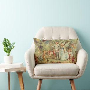 Coussin Rectangle Thumbelina et Prince Mariage, contes Vintages de f