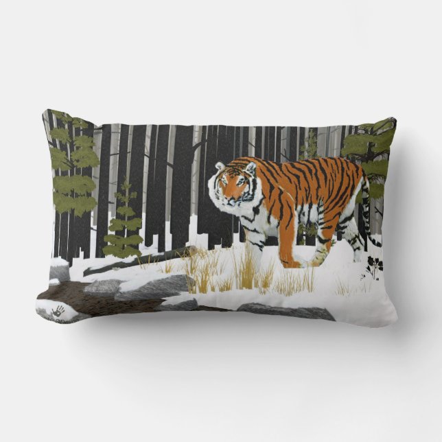 Coussin Rectangle Tigre de Sibérie (Recto)