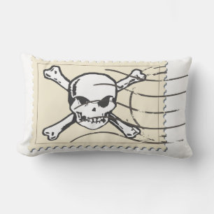 Coussin Rectangle Timbre crâne amusant 5