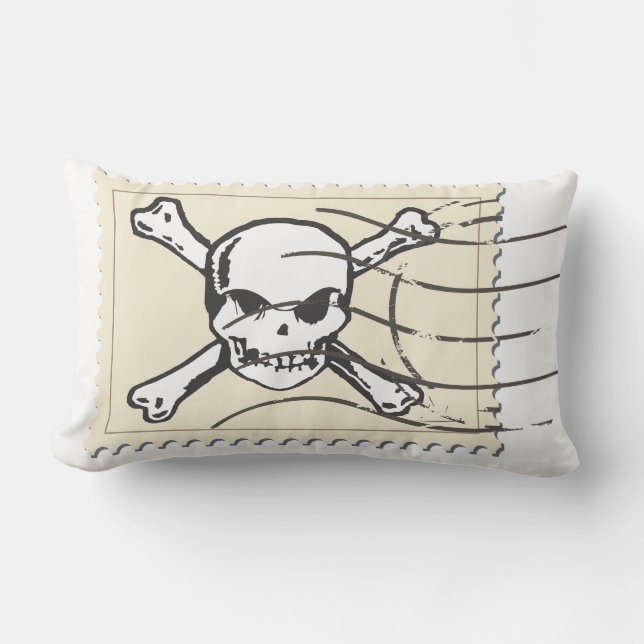 Coussin Rectangle Timbre crâne amusant 5 (Recto)