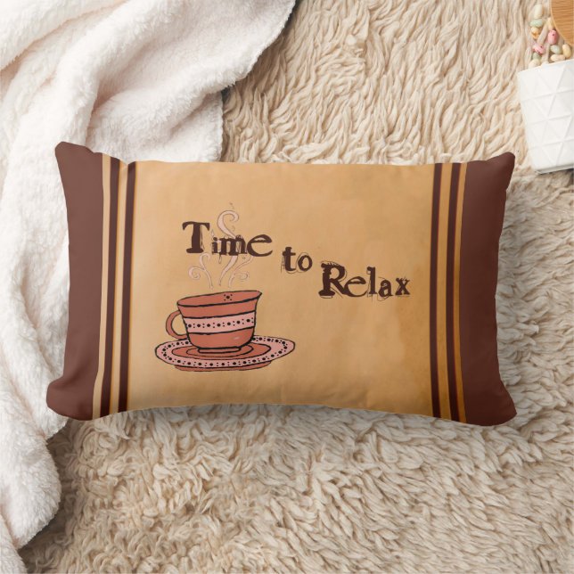 Coussin Rectangle Time to Relax "Chocolate Bar" Brown Lumbar Pillow (Couverture)