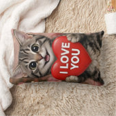 Coussin Rectangle Tinsel le chaton de Noël "Je t'aime" (Couverture)