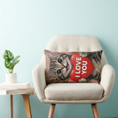 Coussin Rectangle Tinsel le chaton de Noël "Je t'aime" (Chaise)